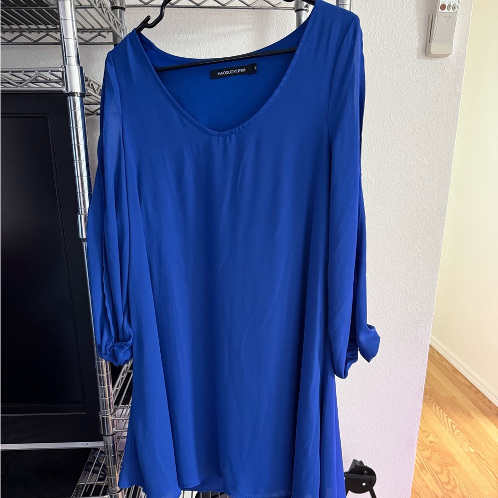 HAODUOYI Royal Blue Top